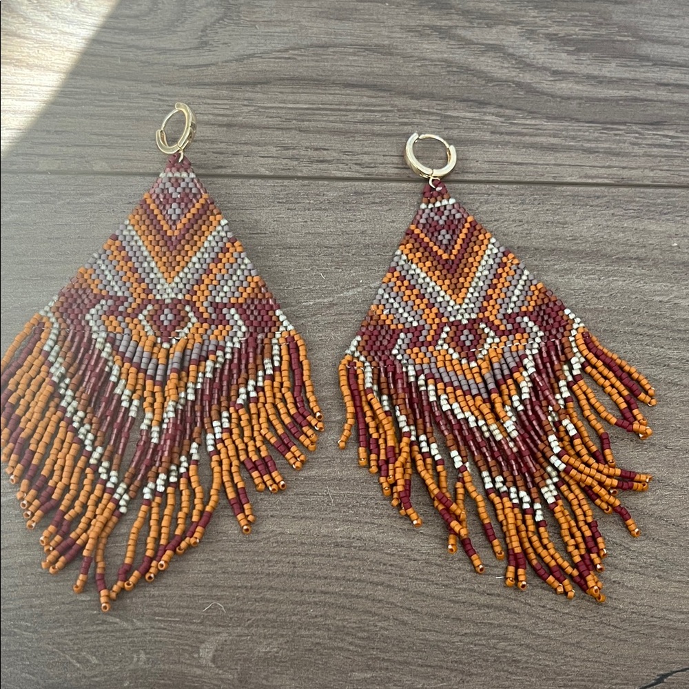 Bohemian Beaded Fringe Earrings